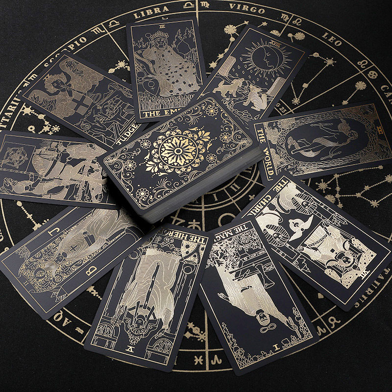 楽天市場】送料無料 タロットカード 占いカード 黒金 ブラック
