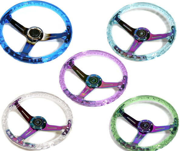 楽天市場】14インチ クリスタル ステアリング ハンドル JDM ディープ