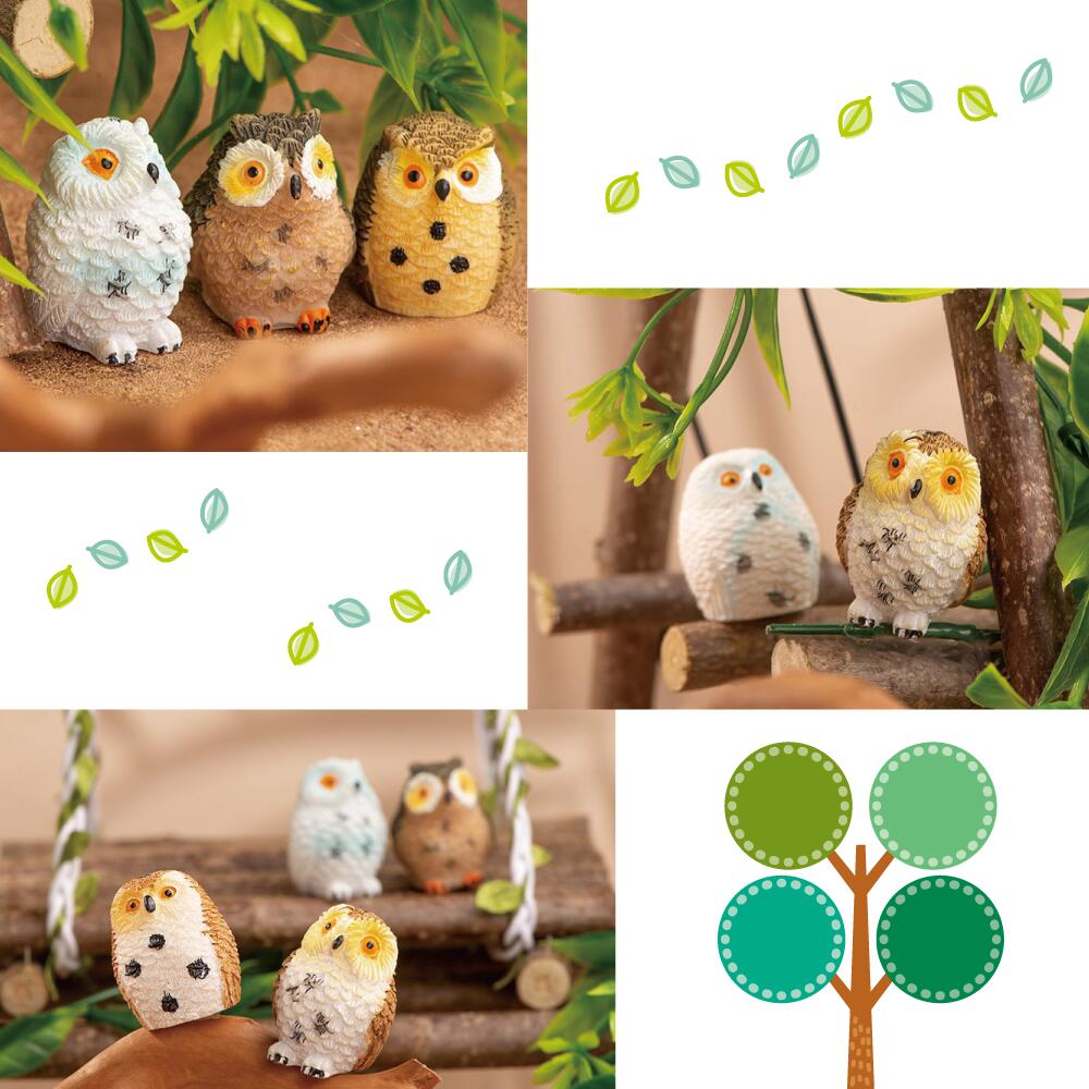 楽天市場】ミニチュアドール 森のふくろう フクロウ 梟 ミニチュア 4羽