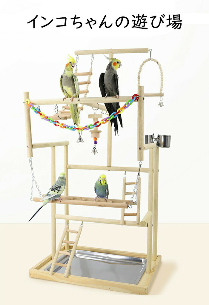 楽天市場】小鳥の遊び場 インコ 遊び場 三層 バード アスレチック 玩具