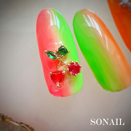 楽天市場】SONAIL フルーツ ネイルパーツ 1P×3種 ぶどう/さくらんぼ