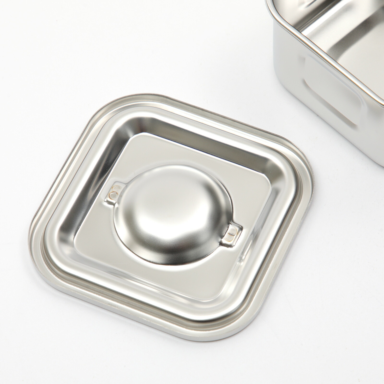 楽天市場】8cm 角型 キッチンポット ツマミ付き ステンレス容器 保存