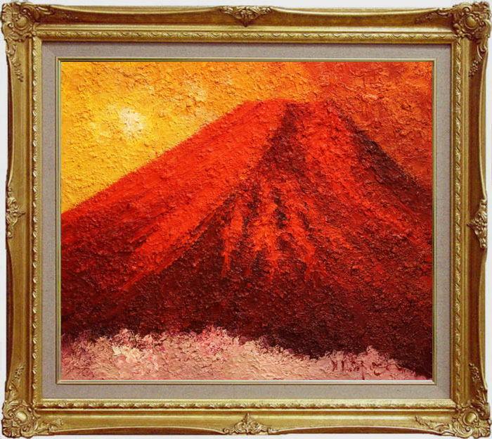 楽天市場】渡部ひでき 「 富士山 」( 赤富士 ) 油絵 ・ 油彩画 F10