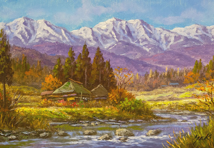 楽天市場】関 健造 「 山村清流 」 油絵 油彩画 SM ( サムホール