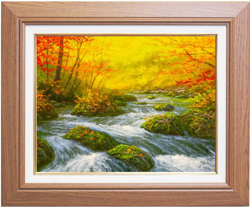 楽天市場】関 健造 「 奥入瀬渓流 」(秋) 油絵 油彩画 F6 ( 6号