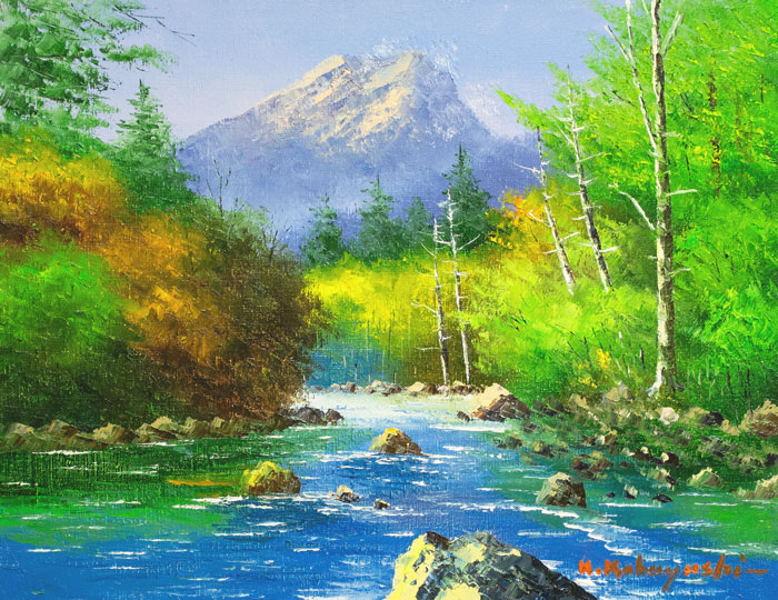 楽天市場】小林幸三 「 上高地 焼岳 」 油絵 油彩画 F6 ( 6号 ) : 内田画廊