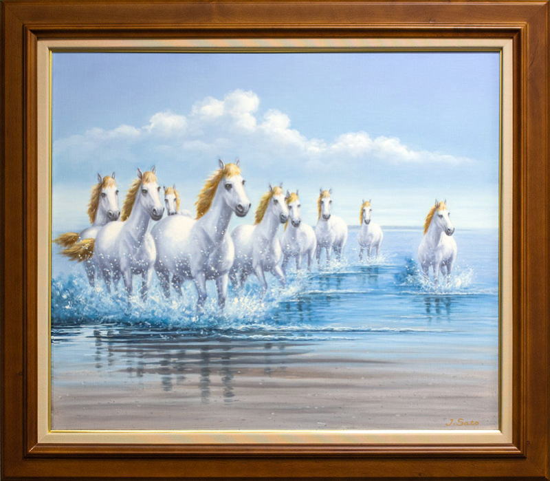 楽天市場】佐藤純一「白馬」油絵・油彩画F20(20号) : 内田画廊