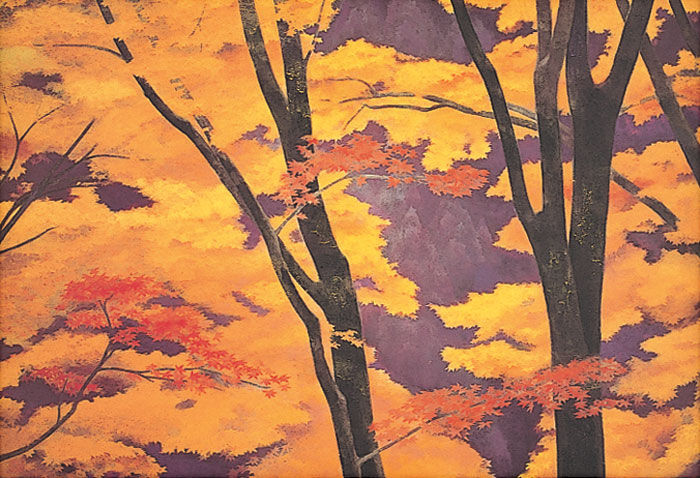 楽天市場】東山魁夷 「 照紅葉 ( てるもみじ )」 岩絵具方式 複製画