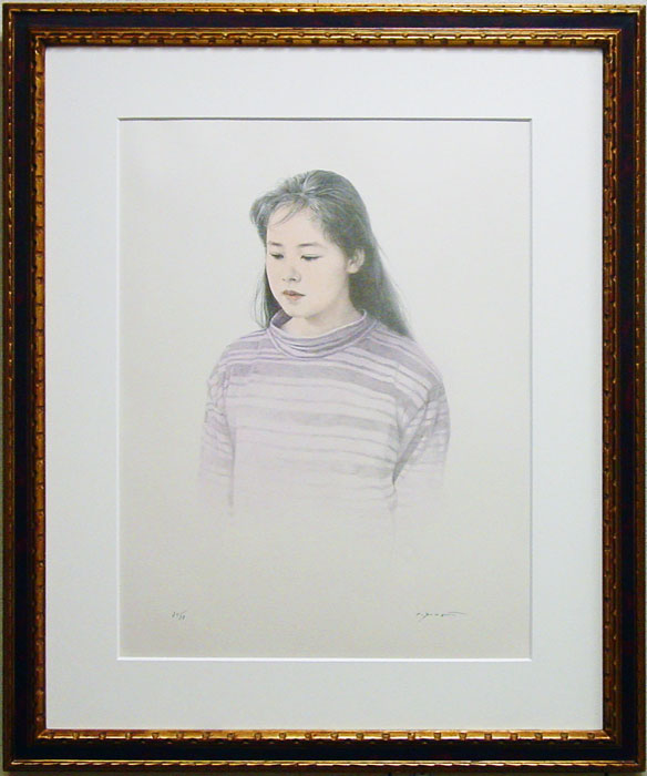 楽天市場】藤井 勉 「 少女 」 リトグラフ ( 石版画 ) + 手彩色 : 内田画廊