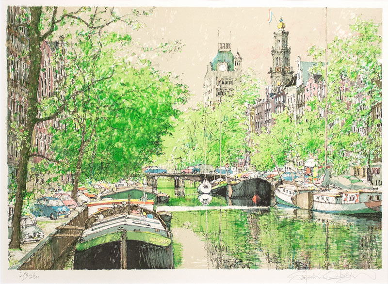 楽天市場】小田切 訓「 西教会のある運河 」 オリジナル リトグラフ