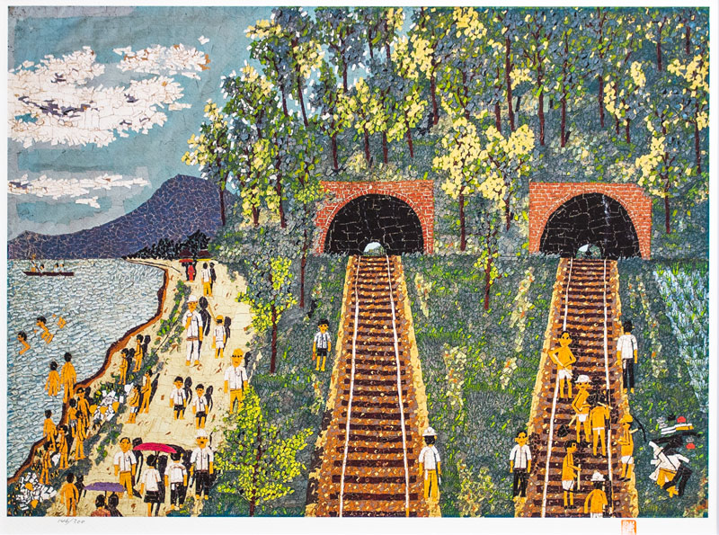 楽天市場】山下 清「トンネルのある風景」リトグラフ 版画 【中古