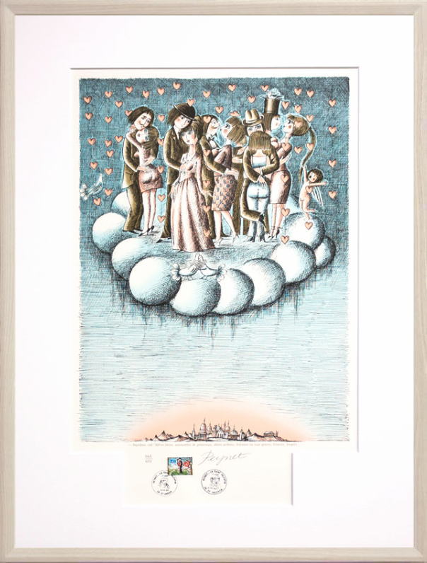 楽天市場】レイモン・ペイネ「 雲の上の結婚式 」リトグラフ 版画