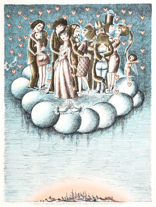 楽天市場】レイモン・ペイネ「 雲の上の結婚式 」リトグラフ 版画