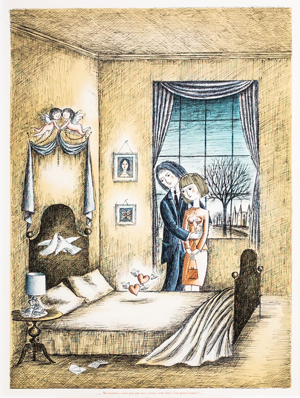 楽天市場】レイモン ・ ペイネ 「 窓辺の二人 」 リトグラフ 版画