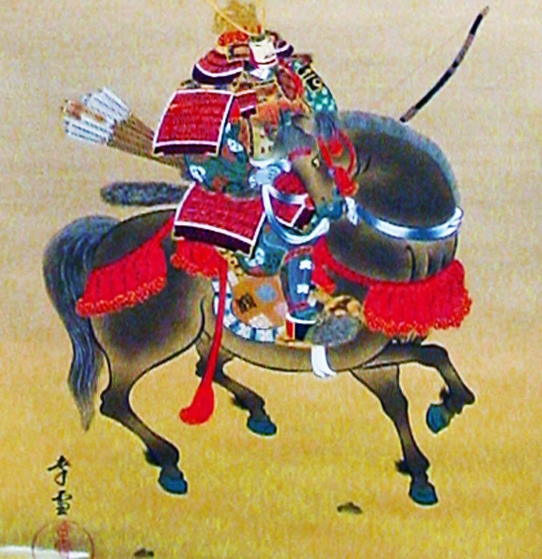 楽天市場】国井幸雪 「 武者 」 掛軸 ( 尺八立) : 内田画廊