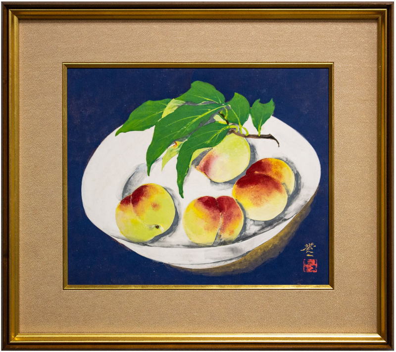 絵画 日本画 桃の絵 インテリア 0号絵画 アート 絵画 日本画 桃の絵