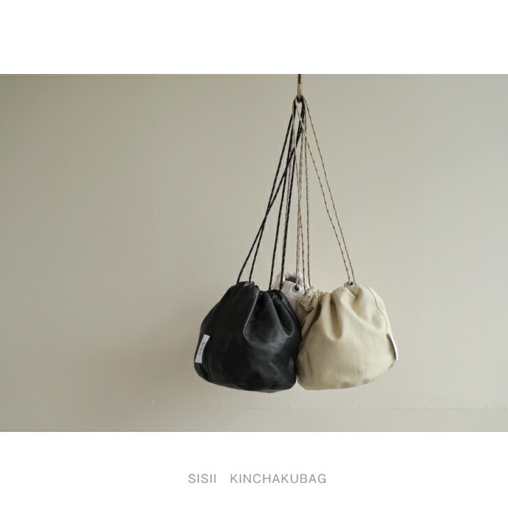 楽天市場】Sisii 【KINCHAKU BAG】 レザー巾着バッグ ドローストリング