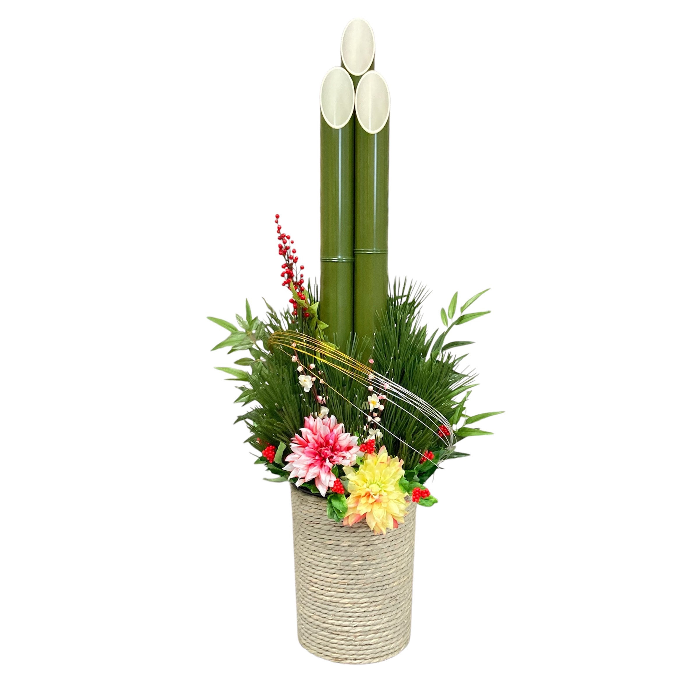 楽天市場】門松120サイズいぐさタイプ1台【人工門松】【造花門松】新年