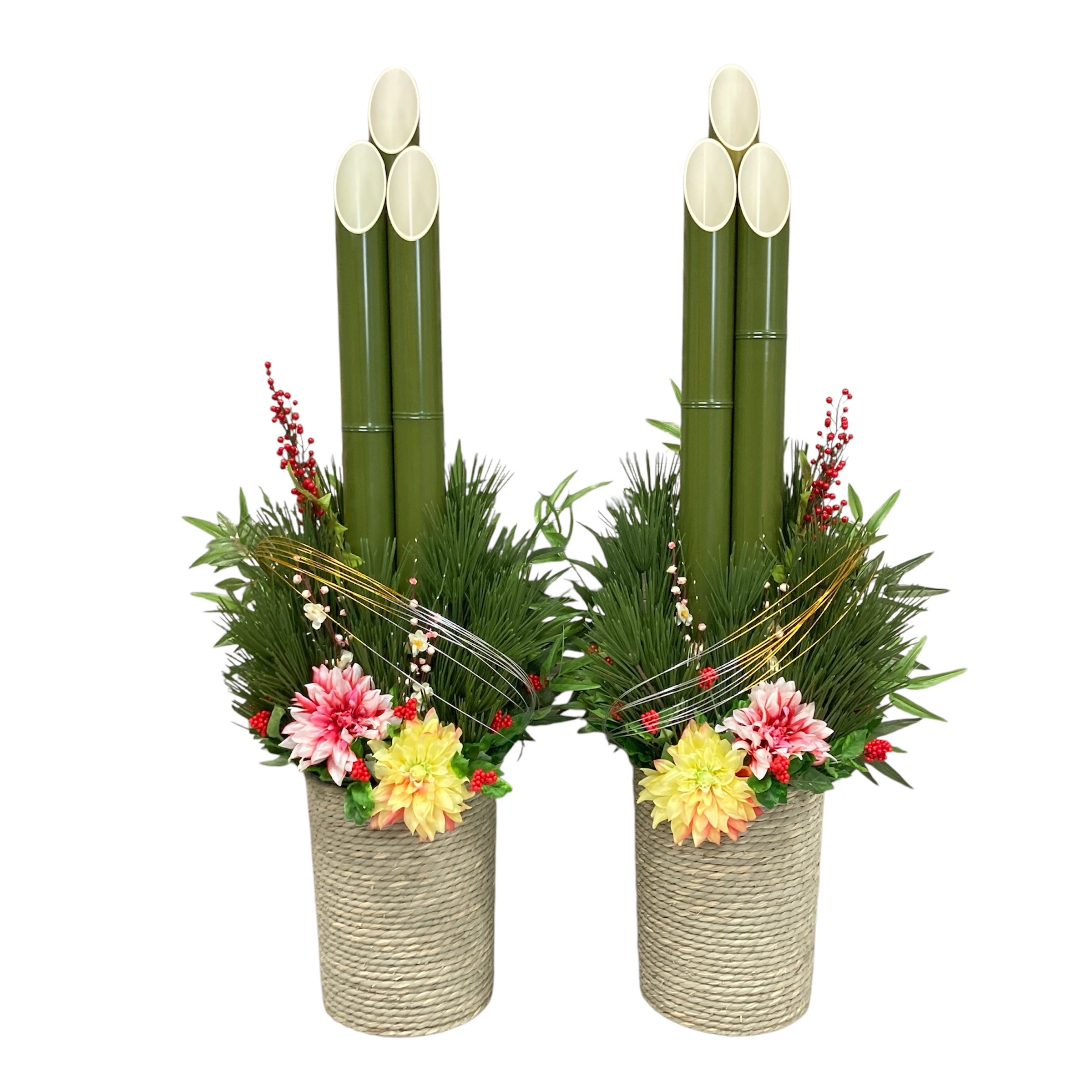 楽天市場】門松120サイズいぐさタイプ1対（門松2台セット）【人工門松