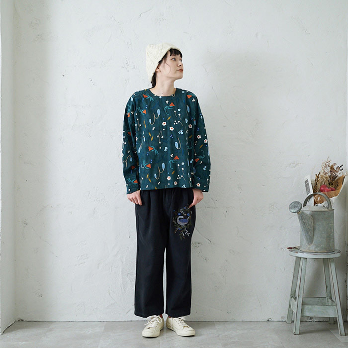 楽天市場】総柄刺繍ブラウス レディース トップス 長袖 大人の