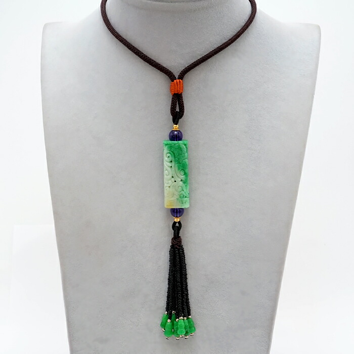 楽天市場】【 一点物 】 翡翠 鯉 彫り物 ネックレス ミャンマー産