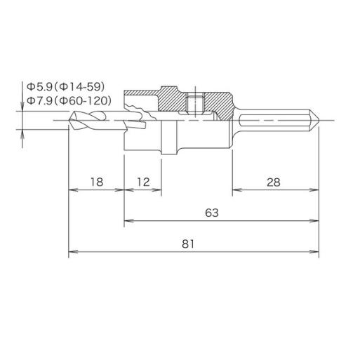 楽天市場】ミヤナガ ホールソー278 刃先径27mm 刃数4枚 品番278027