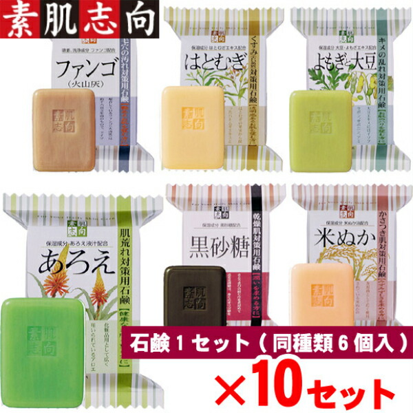 楽天市場】素肌志向 固形石鹸 6種類 10セット！120gCSN/植物性100
