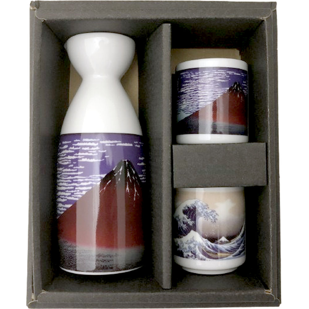 楽天市場】とっくり・おちょこセット 葛飾北斎 赤富士 波裏徳利 1個 お