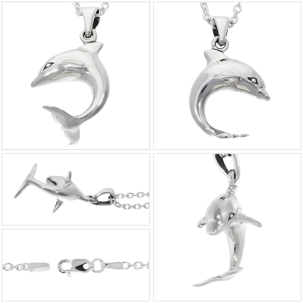 楽天市場】立体 イルカ ドルフィン シルバー ネックレス ペンダント