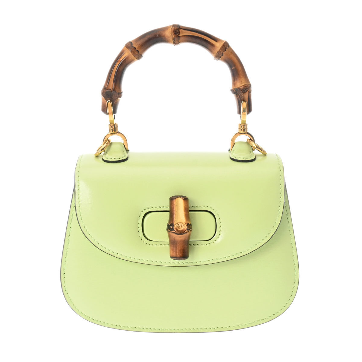 楽天市場】GUCCI グッチ バンブー ミニ トップハンドル ライトグリーン
