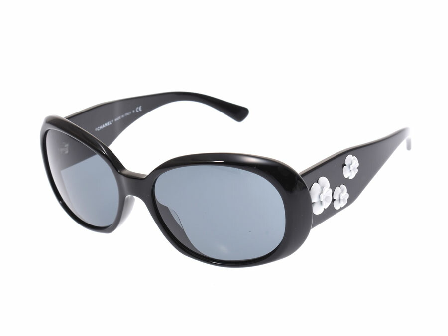 CHANEL サングラス カメリア ココマーク 5113 ブラック ホワイト 黒