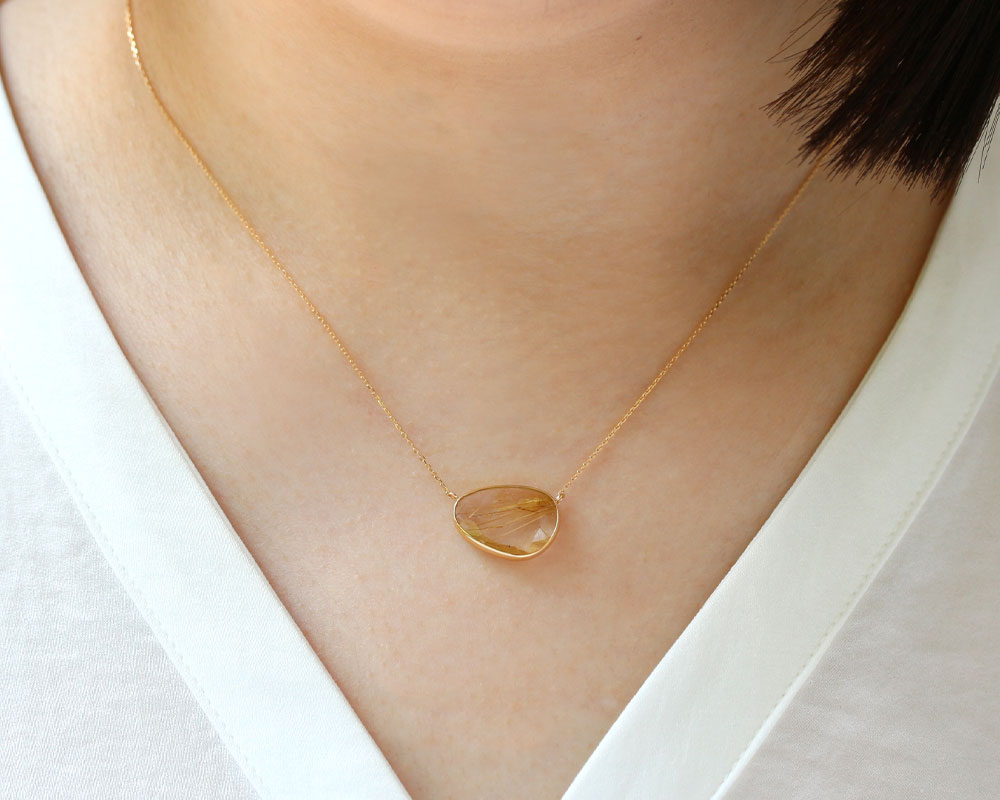 太陽のかけら K18ゴールド ルチルクォーツ ネックレス お揃い