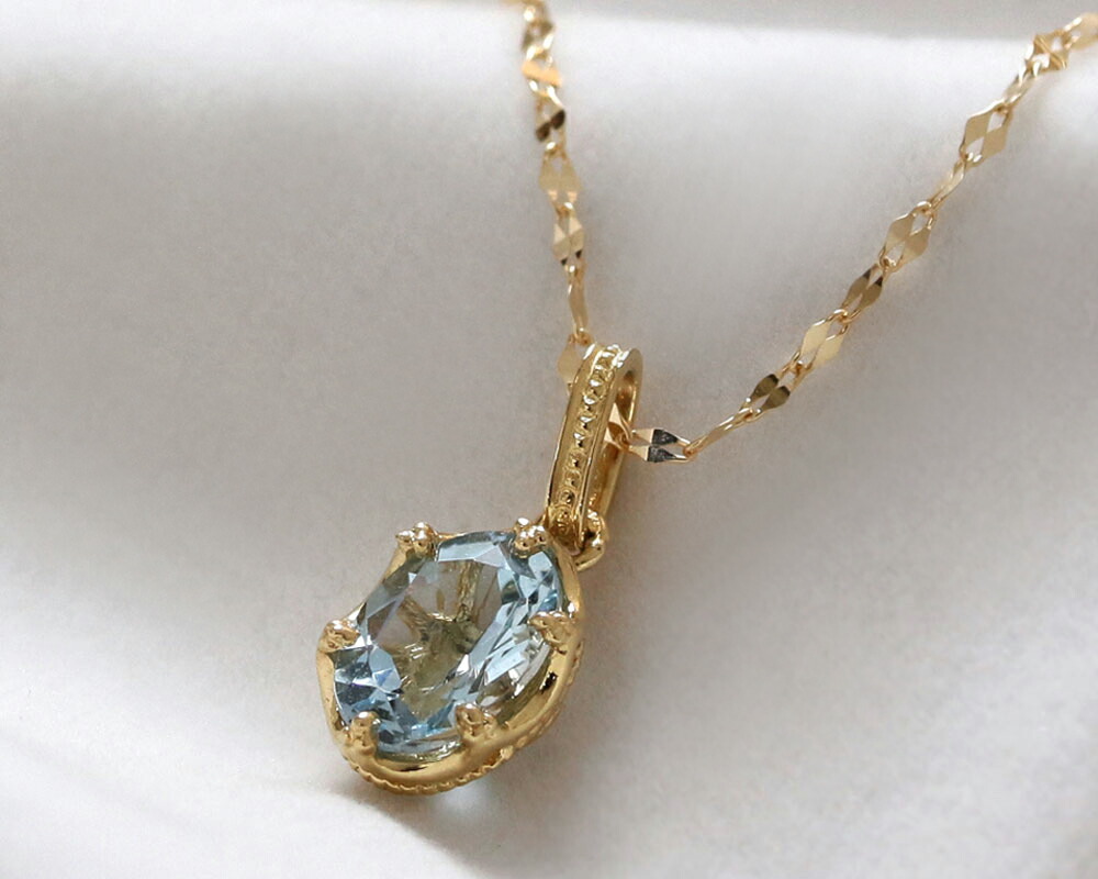楽天市場】【現品限り】K18 アクアマリン ネックレスチャーム 0.6ct