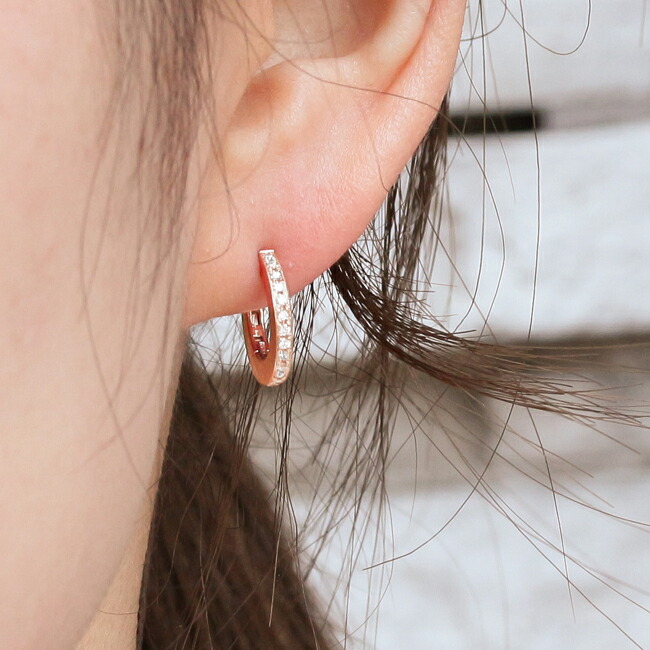 楽天市場】K18 K10 天然 ダイヤモンド 計0.07ct ミニ フープピアス