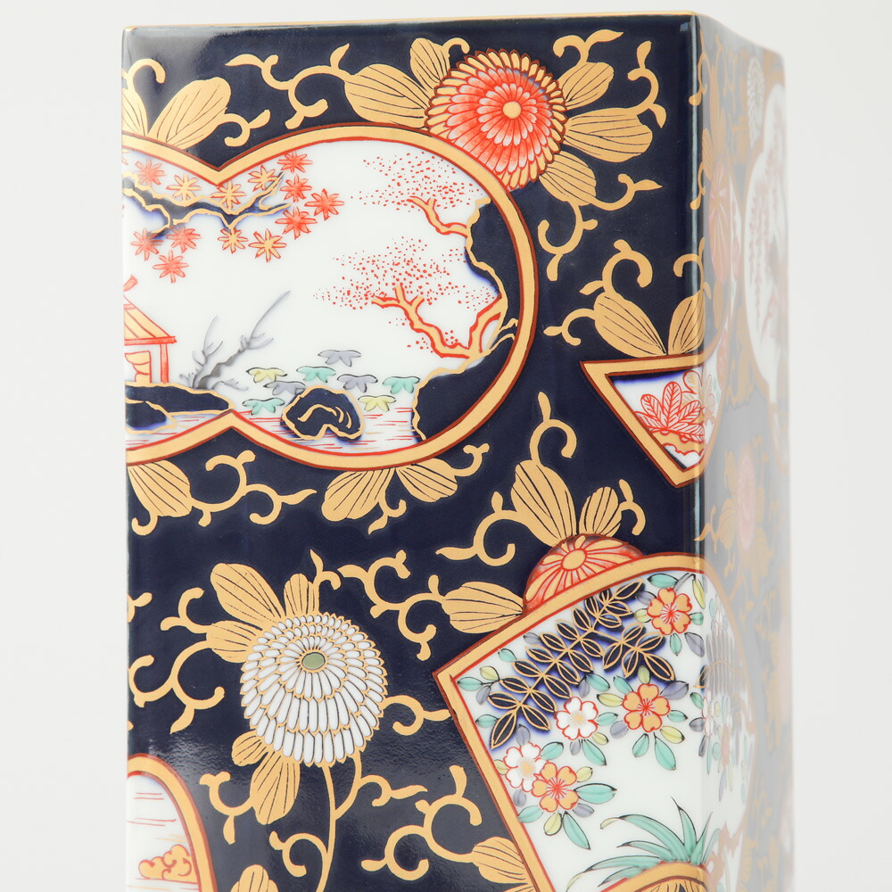 楽天市場】賞美堂 角花瓶 琳派 古伊万里 S3765 有田焼 フラワーベース