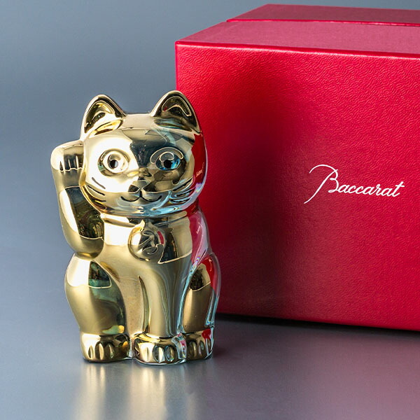楽天市場】バカラ まねき猫 置物 クリスタル ガラス ゴールド 2612997