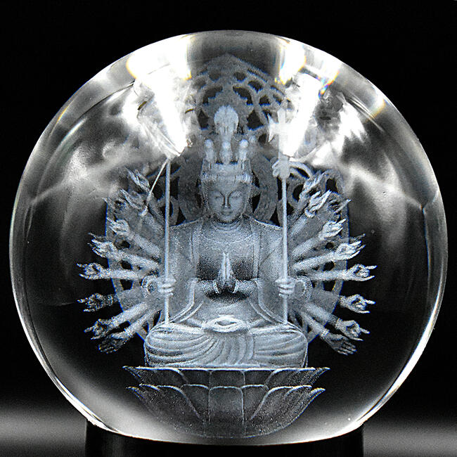 楽天市場】【縁起物】水晶-千手観音菩薩◇水晶製（径9.5cm）【ライト