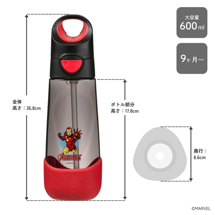 楽天市場】【ビーボックス】 マーベル トライタンドリンクボトル 600ml