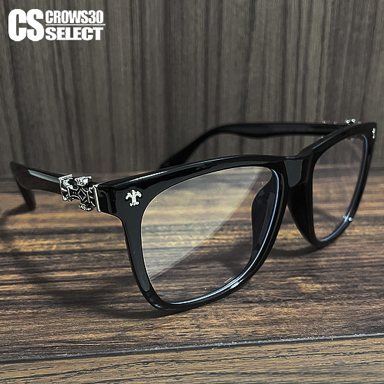 楽天市場】伊達メガネ オラオラ系 眼鏡 メンズ 黒縁 メガネ 十字架