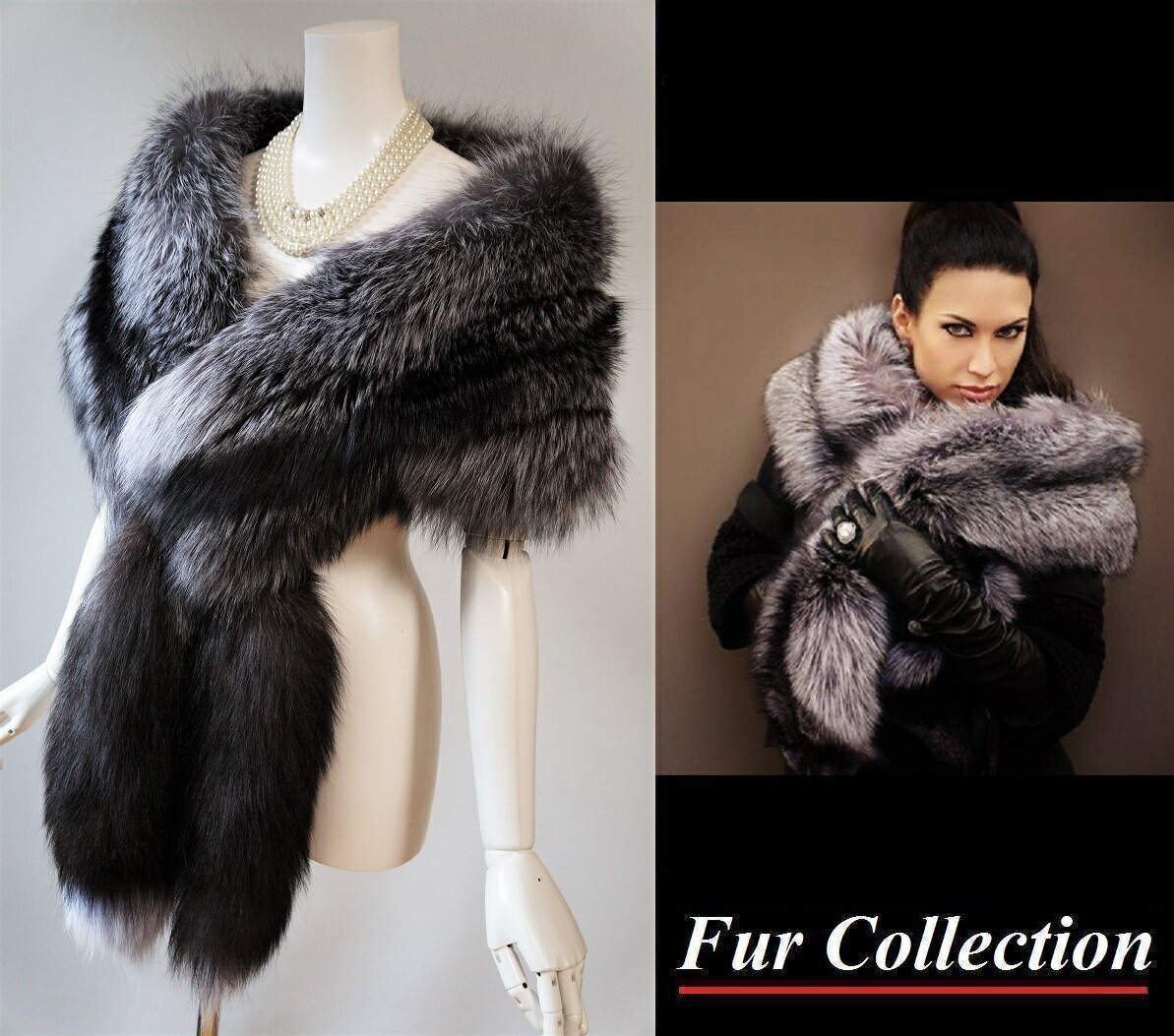 楽天市場】シルバーフォックスファーストール 毛皮ケープ ファー