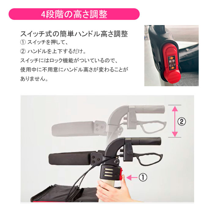 楽天市場】歩行車 歩行器 リトルターン 座面付き バッグ付き ロー