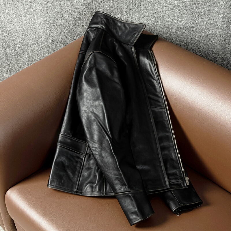 楽天市場】茶芯 レザージャケット 馬革 ライダース ホースハイド