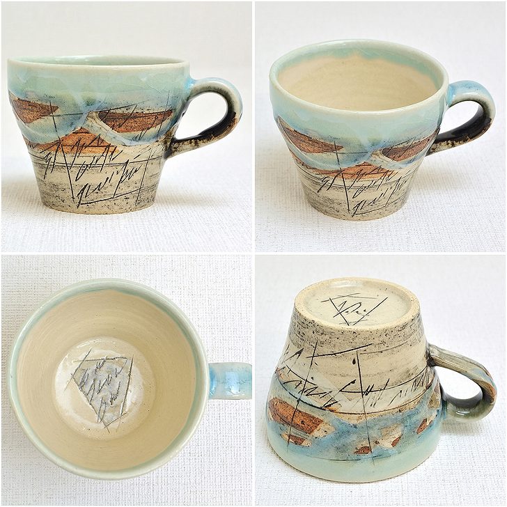楽天市場】美濃焼 林英樹(鶴琳窯 かくりんがま) 作 二色線刻 カップ