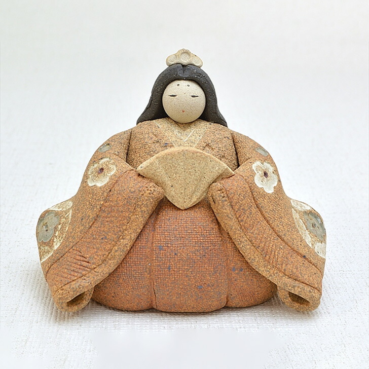 楽天市場】滝上真由美作 陶雛人形 花音 黒台付き 陶人形作家 陶器