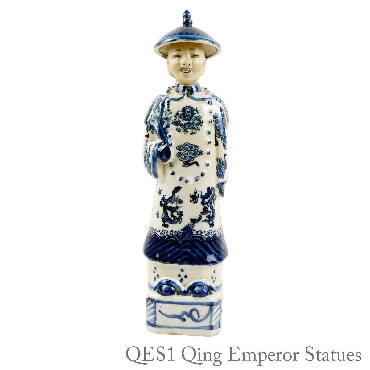 楽天市場】シノワズリ 清朝時代 高官 人形 3体セット Blue & White 龍