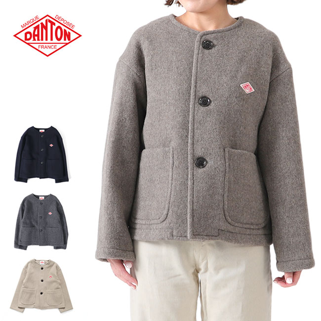 楽天市場】ダントン ウールモッサ ノーカラー 38（レディース