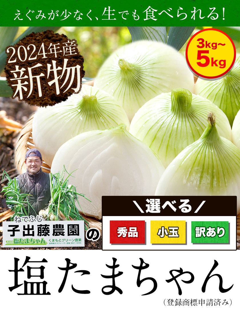 楽天市場】熊本県産 訳あり 塩たまちゃん 玉ねぎ たまねぎ 選べるお