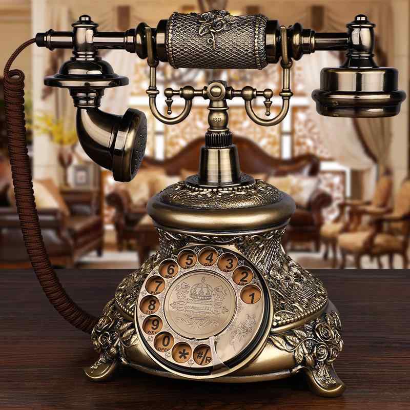 楽天市場】レトロ電話 アンティーク調 クラシック 家庭用 卓上 固定