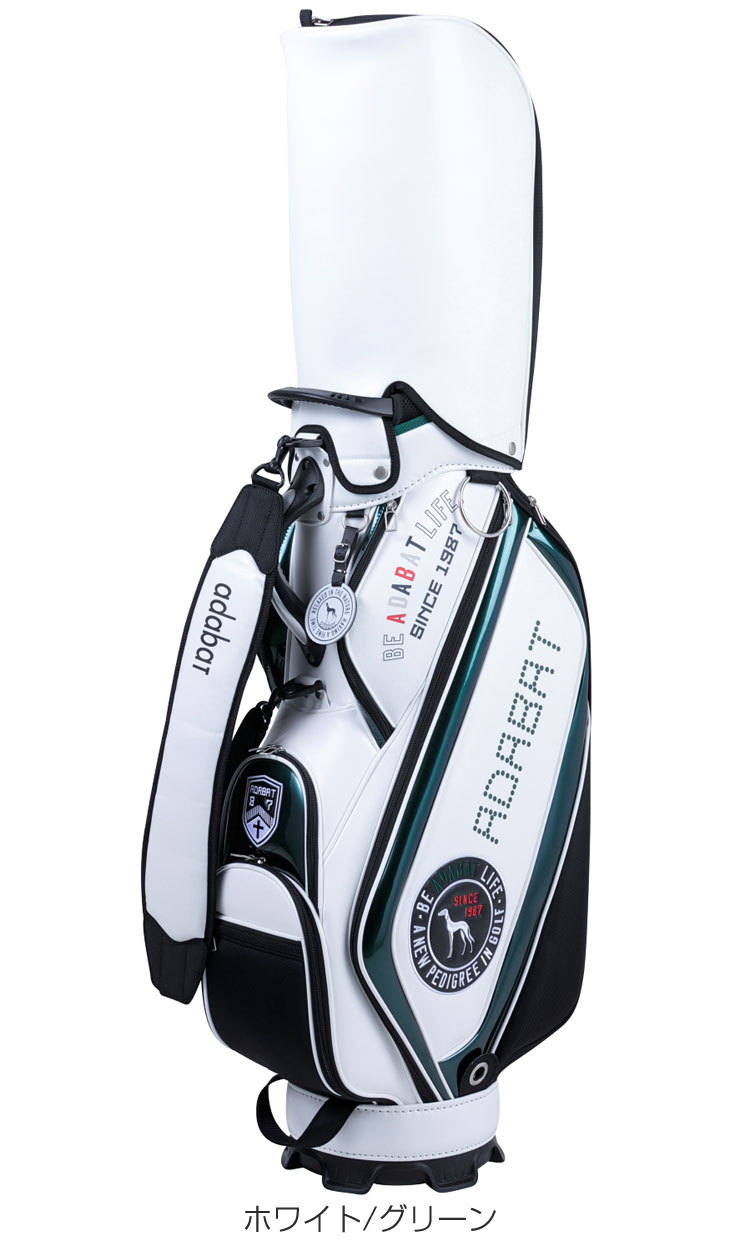 addabar ゴルフキャディバッグ ホワイト・グリーン addabar ゴルフ