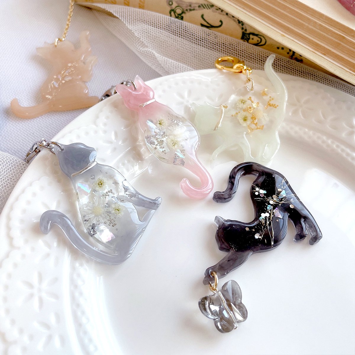 楽天市場】【シリコン型・モールド】8匹の猫 シリコンモールド レジン